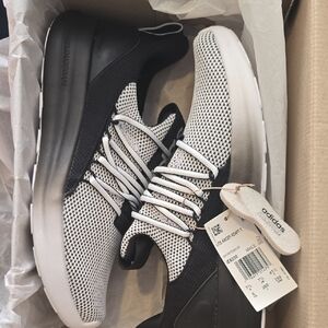 Adidas 8 Men's/9 Womens Black And White Mesh Lite Racer Adapt Sneakers